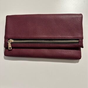 NWT Urban Expressions Elegant Burgundy Convertible Clutch with Gold Chain